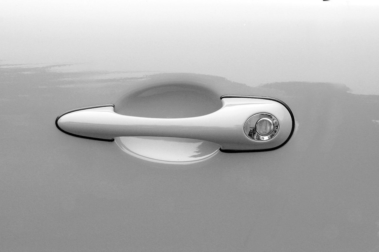 White car door handle